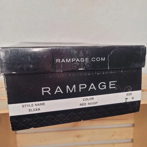 NWT Rampage Elexa Heels Red Patent Retro Peep Toe Pin-up Girl Pumps size 7 - Picture 7 of 7